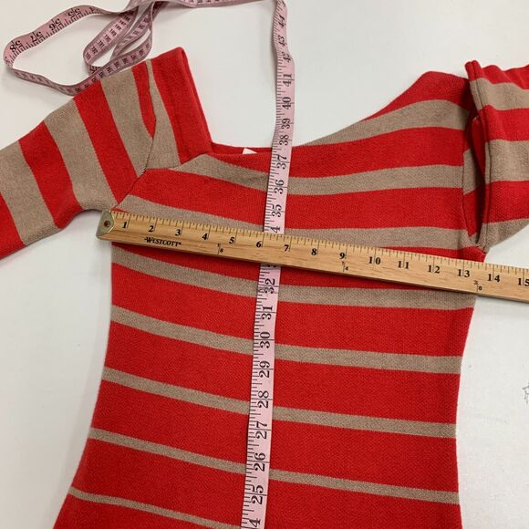 Tracy Reese Dress Women S Small Striped Asymmetric Neck Silk Blend Sweater Knit - Picture 7 of 12